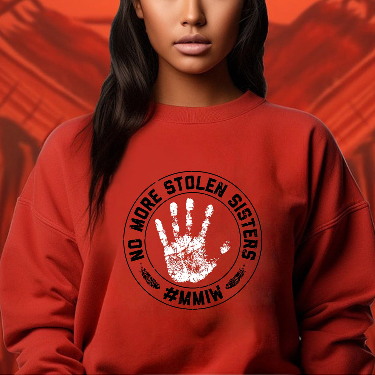 MMIW Awareness Indigenous Circle Red Hand Unisex T-Shirt/Hoodie/Sweatshirt