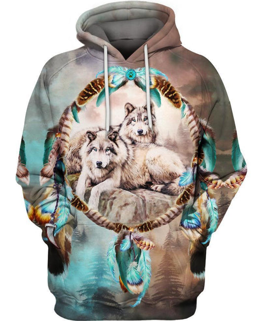 Native Lovely Wolf 3D Hoodie - Native American Pride Shop