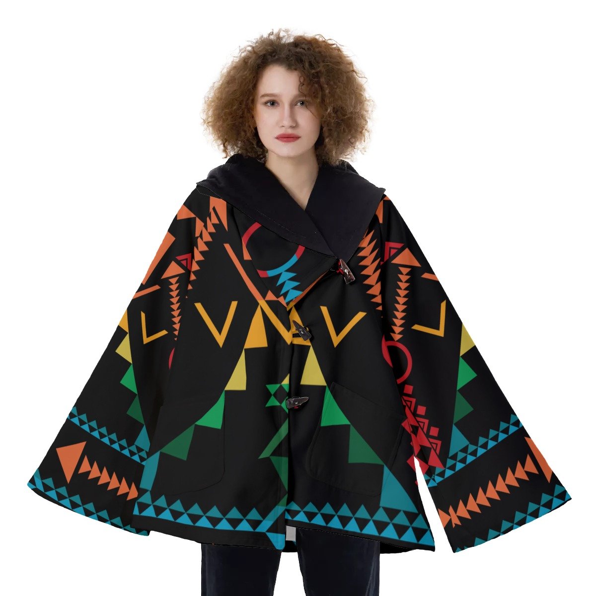 Native American Hooded Flared Coat NBD