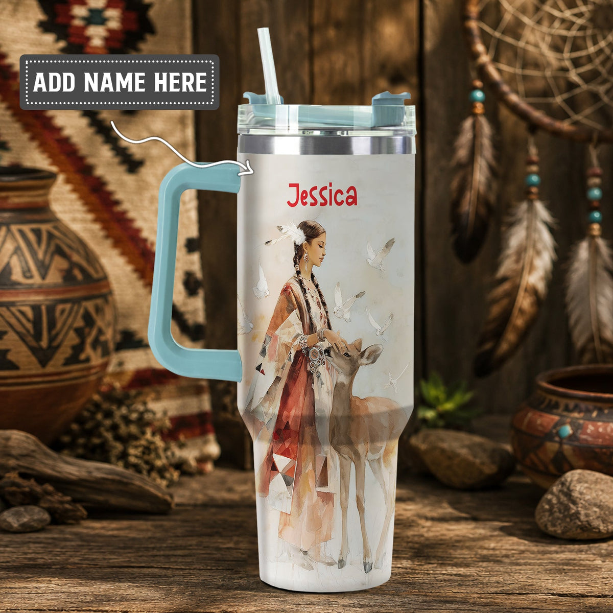 White Deer Heritage Personalized Tumbler