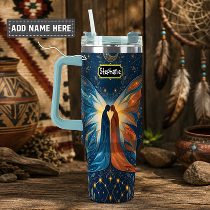 Twin Souls Embrace Personalized Tumbler