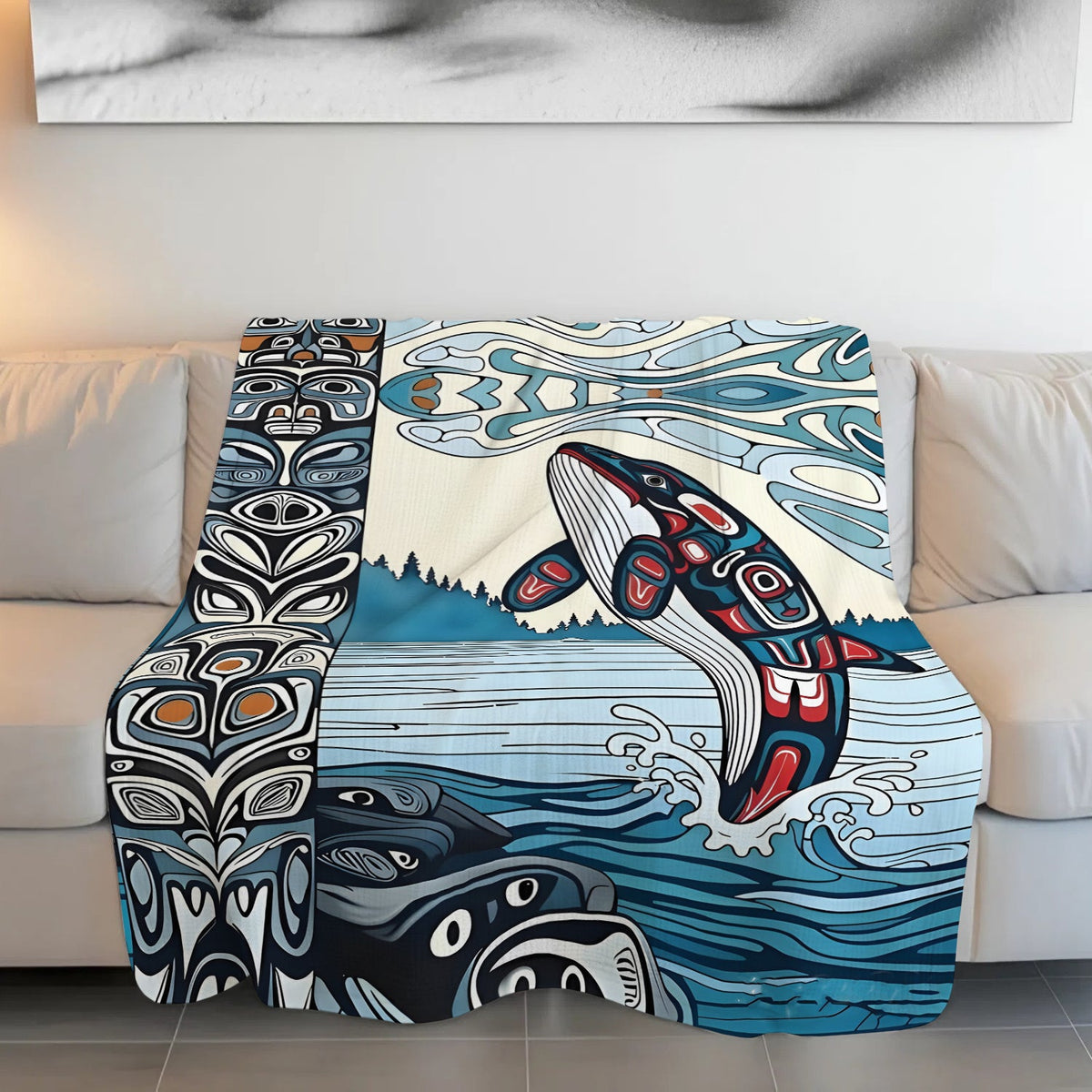 Crimson Orca Passage Personalized Premium Blanket