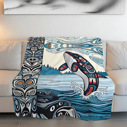 Crimson Orca Passage Personalized Premium Blanket