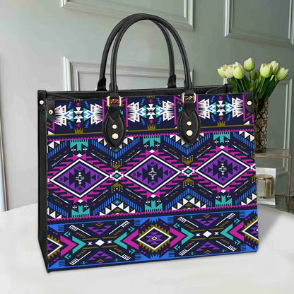 Purple Tribe Pattern Leather Bag NBD