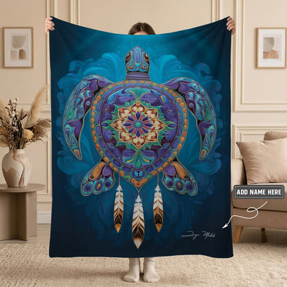 Celestial Turtle Spirit Personalized Premium Blanket