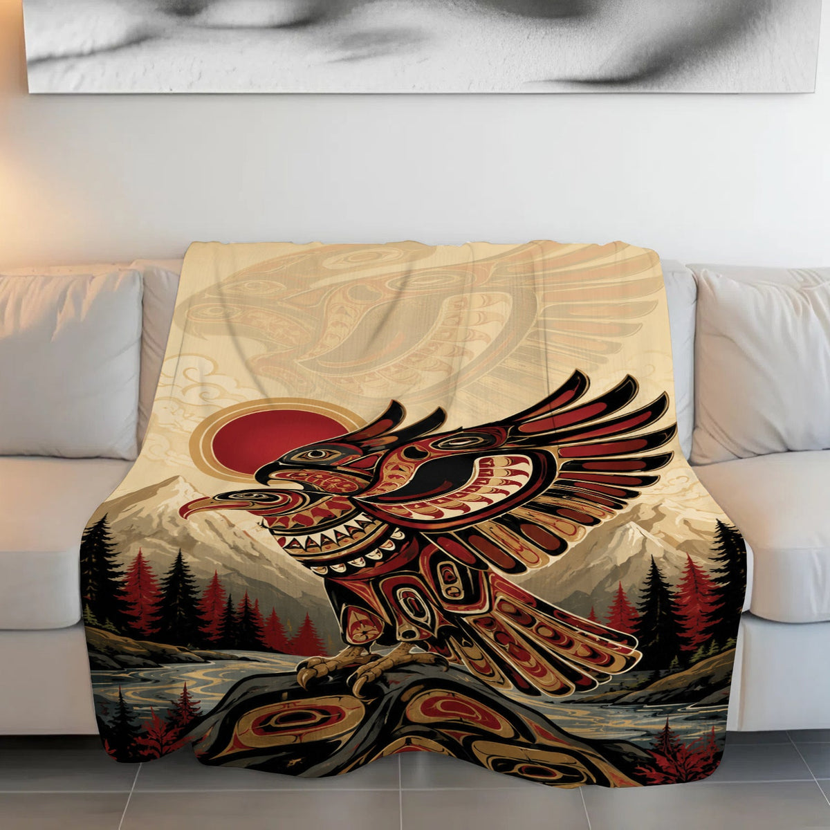 Twin Eagles of Dawn Personalized Premium Blanket