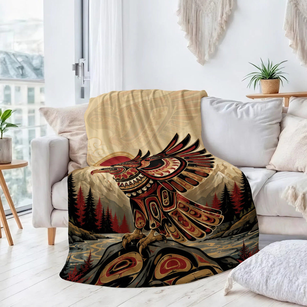 Twin Eagles of Dawn Personalized Premium Blanket