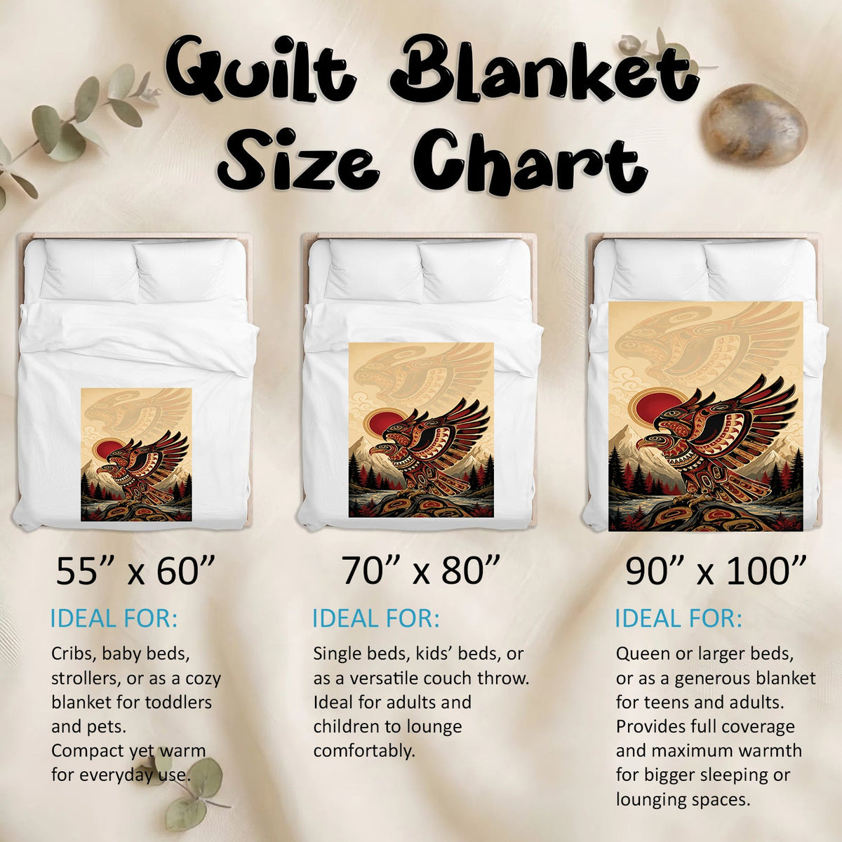 Twin Eagles of Dawn Personalized Premium Blanket
