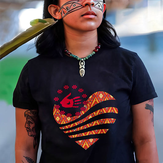 MMIW I Wear Red For My Sister Red Hand Together Heart Unisex T-Shirt/Hoodie/Sweatshirt