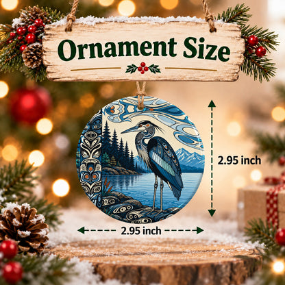 Blue Lake Guardian Ceramic Ornament