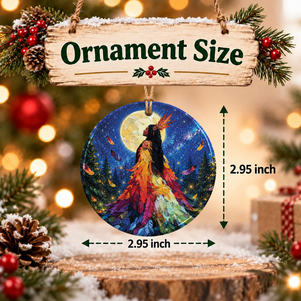 Feathered Woman Majesty Ceramic Ornament