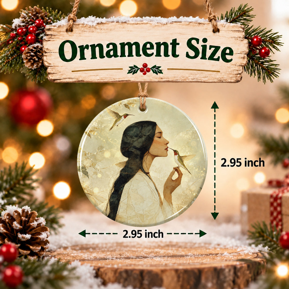 Hummingbird Gentle Muse Ceramic Ornament