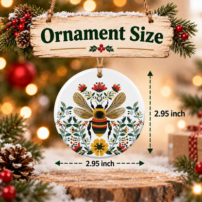 Bee Spirit of the Wildflowers Ceramic Ornament