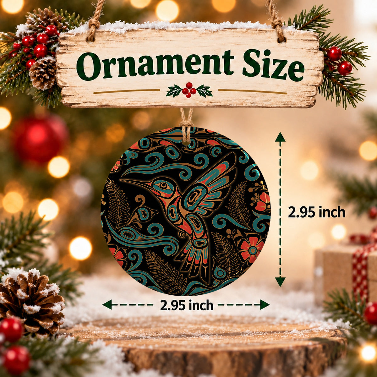 Hummingbird Garden Nocturne Ceramic Ornament