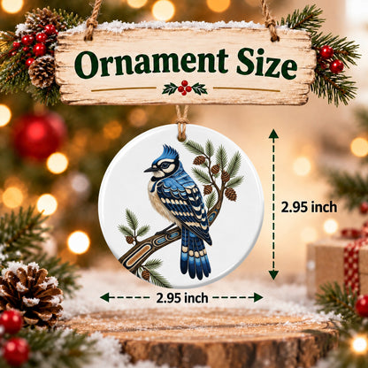 Blue Feather Legacy Ceramic Ornament