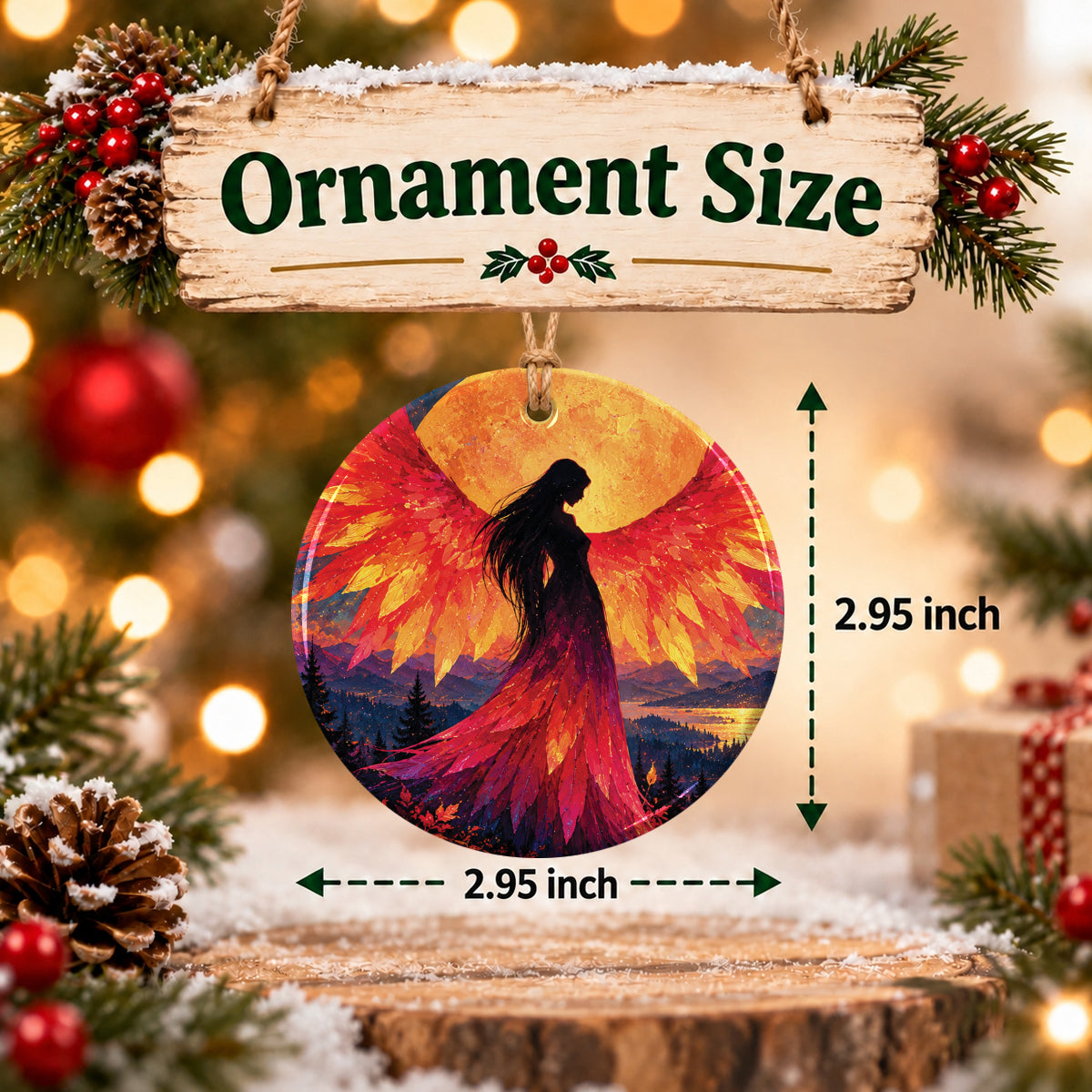 Sacred Moon Woman Ceramic Ornament