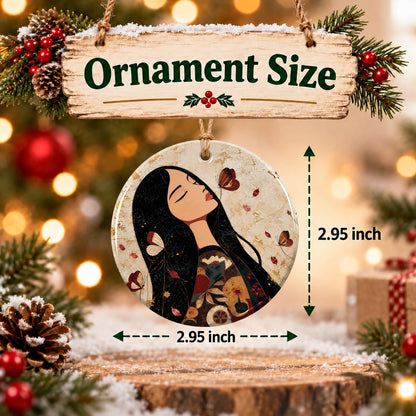 Sacred Butterfly Woman Ceramic Ornament