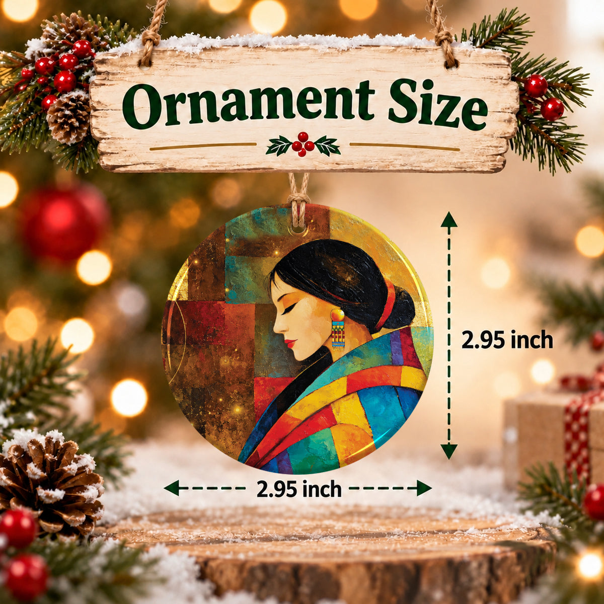 Heritage Woman Spirit Ceramic Ornament