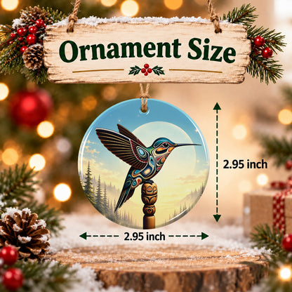 Hummingbird Totem Journey Ceramic Ornament