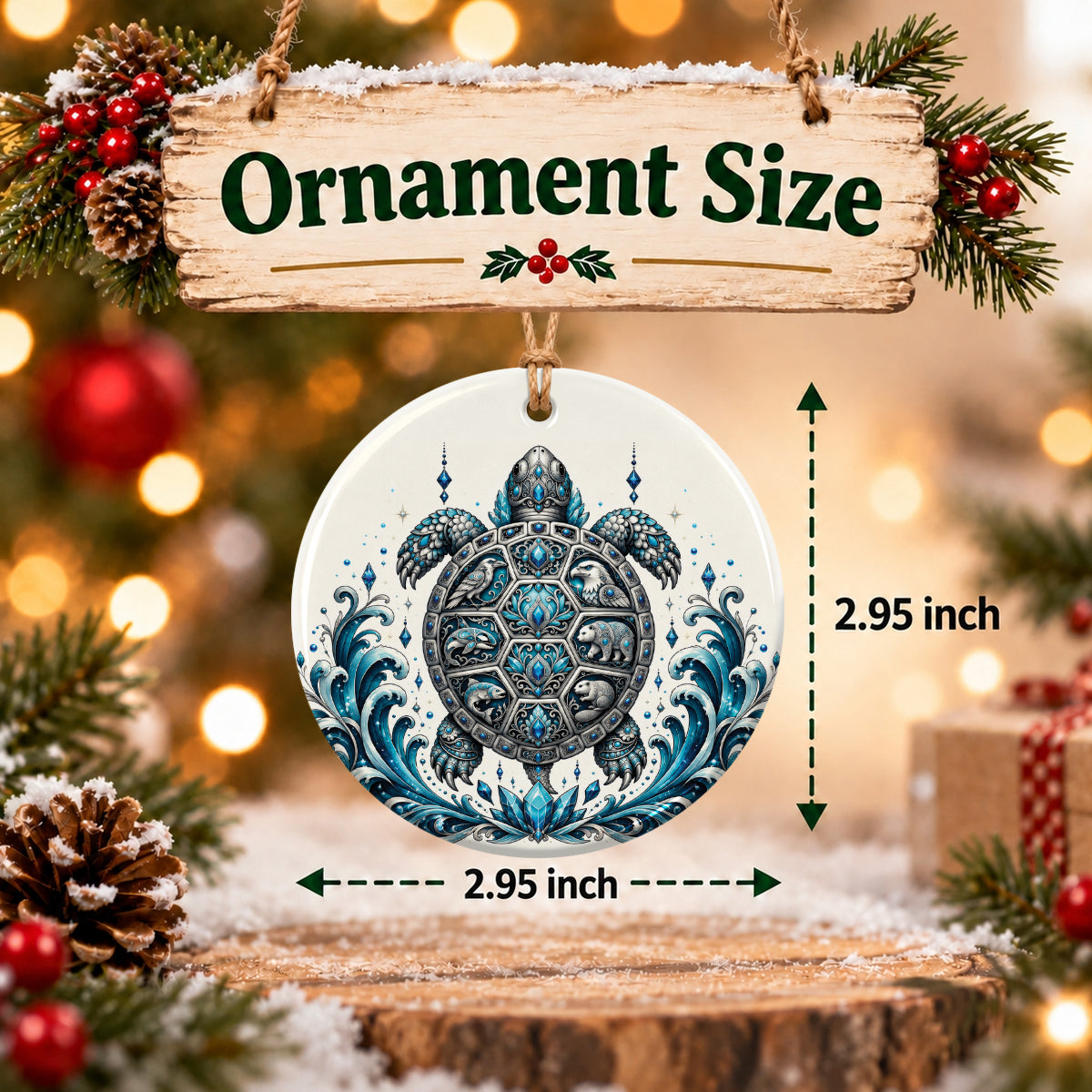 Eternal Turtle Protector Ceramic Ornament