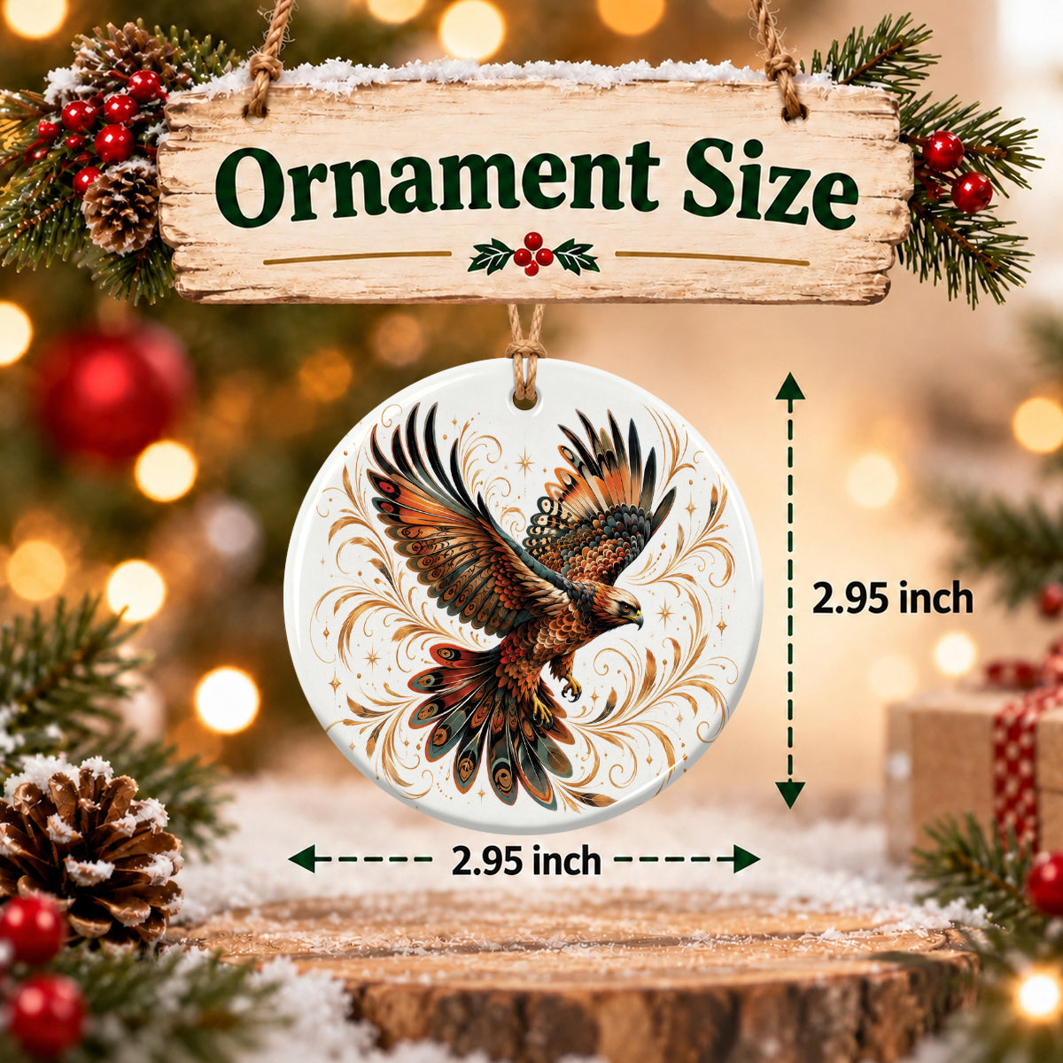 Majestic Eagle Ceramic Ornament