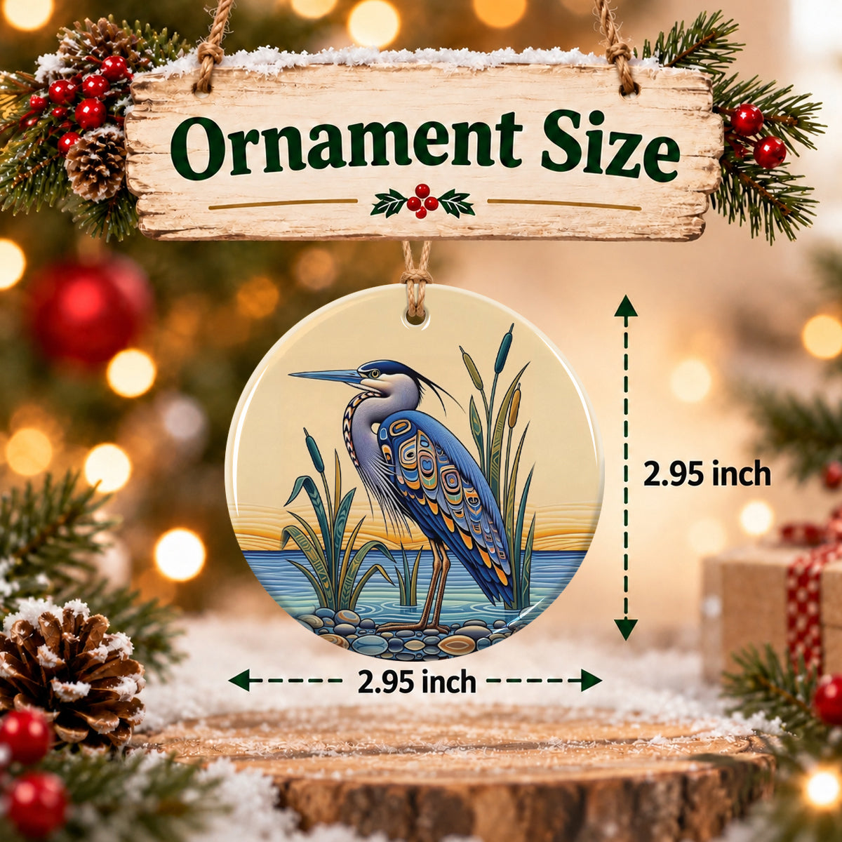 Blue Lake Serenity Ceramic Ornament
