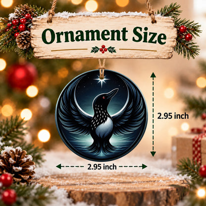 Loon of the Silver Moon Ceramic Ornament