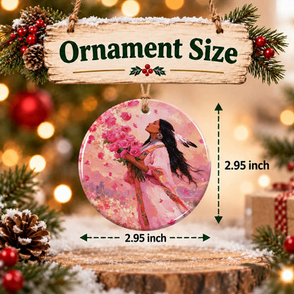 Rose Woman Elegance Ceramic Ornament