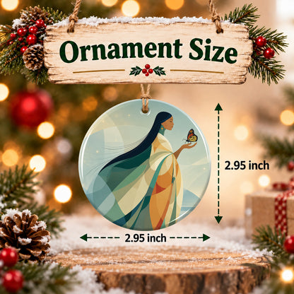 Butterfly Woman Spirit Ceramic Ornament