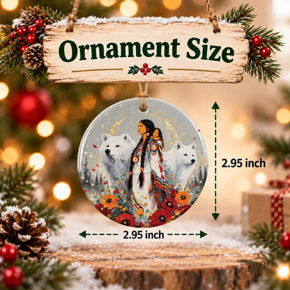 Mother Bear Spirit Ceramic Ornament
