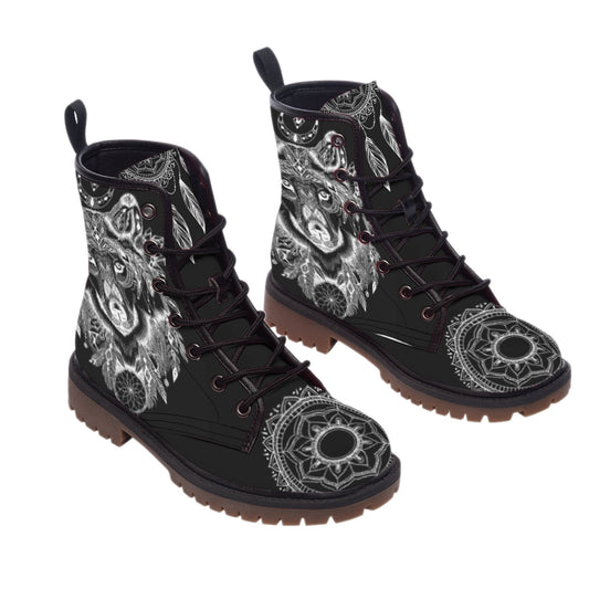 Pattern Native Leather Martin Short Boots NBD