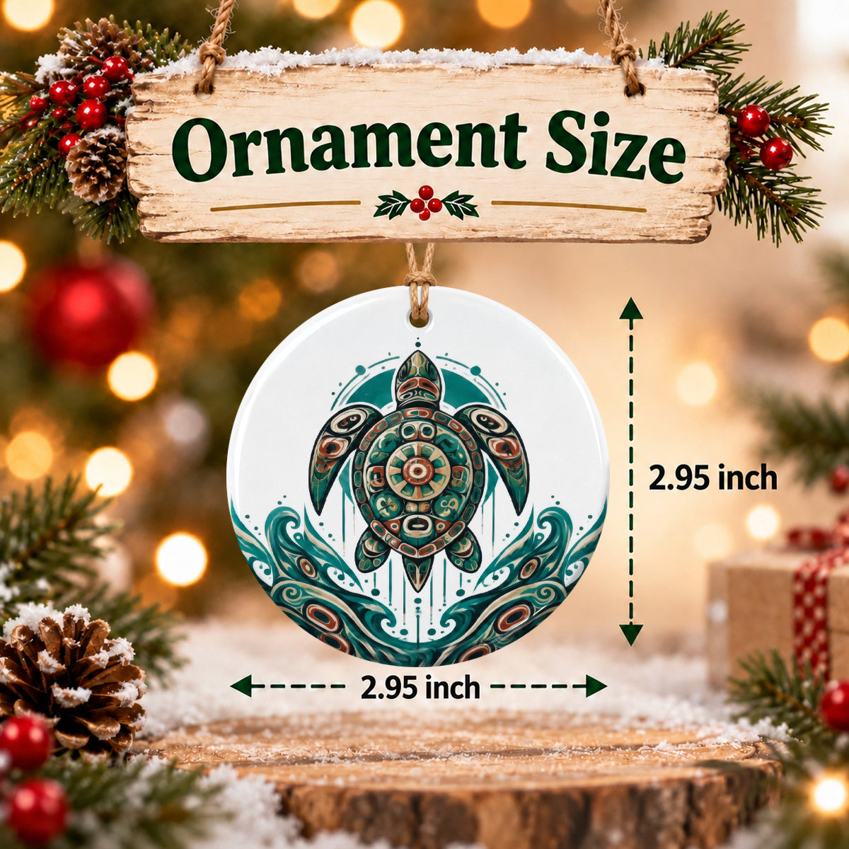Ancient Turtle Guardian Ceramic Ornament