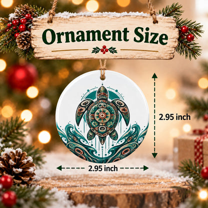 Ancient Turtle Guardian Ceramic Ornament