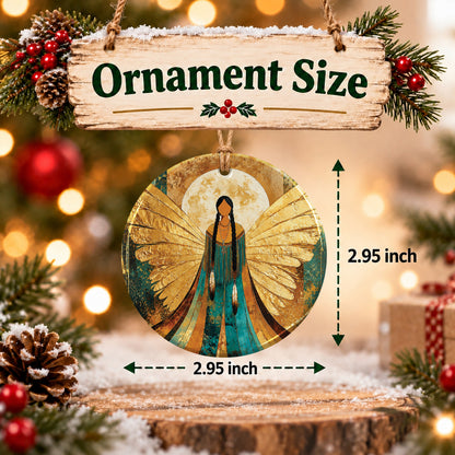 Sacred Winged Woman Ceramic Ornament