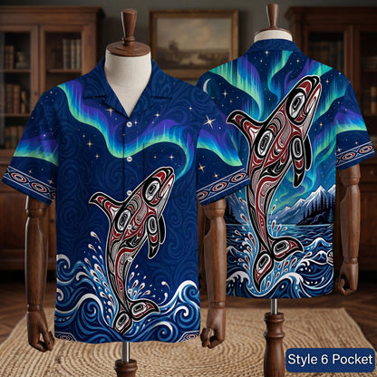Native Hummingbird Pattern Hawaiian Shirt for Adults & Kids