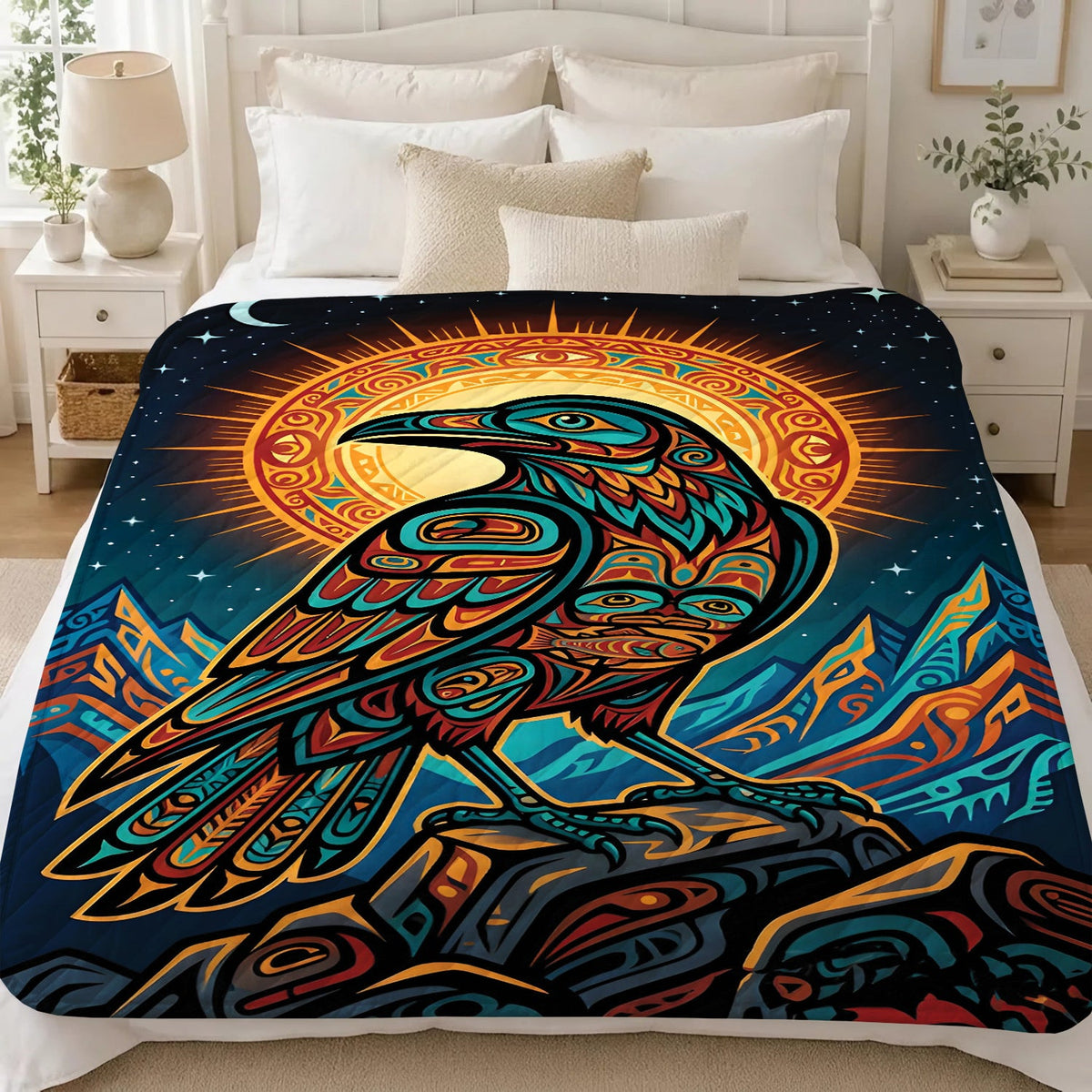 Celestial Raven Legacy Personalized Premium Blanket