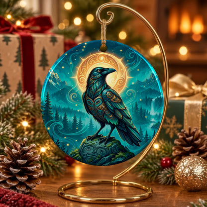 Raven’s Echo of Eternity Ceramic Ornament