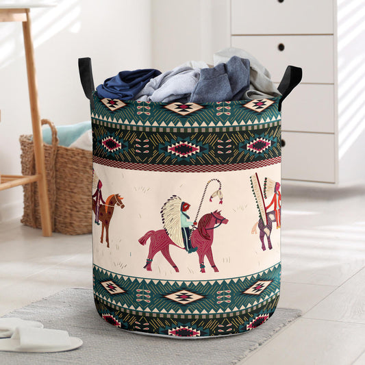 Native American Chief Horse Laundry Basket WCS