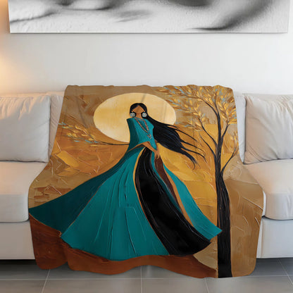 Golden Moon Woman Personalized Premium Blanket