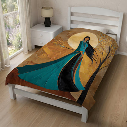 Golden Moon Woman Personalized Premium Blanket