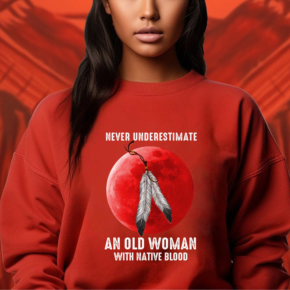 Never Underestimate An Old Woman With Native Blood Shirt