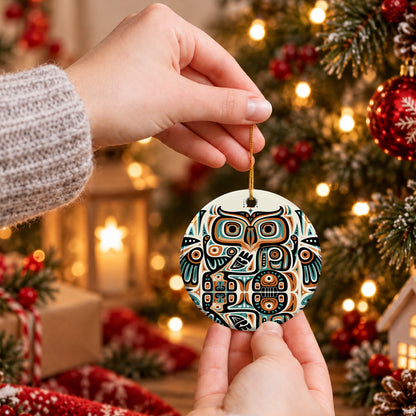 Celestial Owl Spirit Ceramic Ornament
