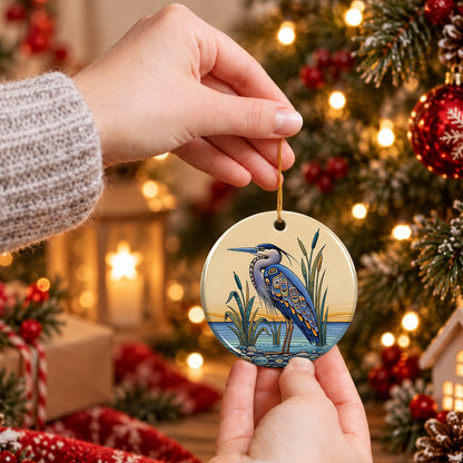 Blue Lake Serenity Ceramic Ornament