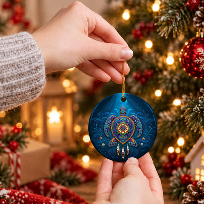 Celestial Turtle Spirit Ceramic Ornament