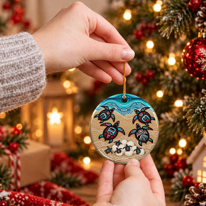 Sea Turtle Sacred Journey Ceramic Ornament