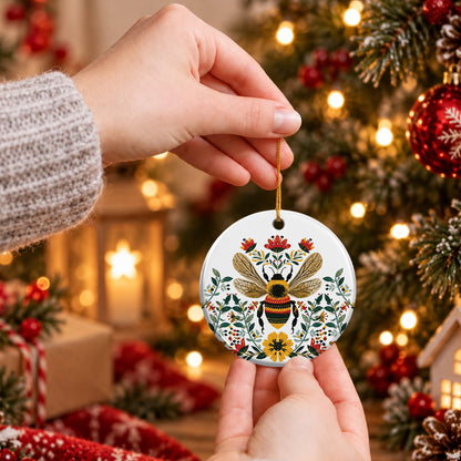 Bee Spirit of the Wildflowers Ceramic Ornament
