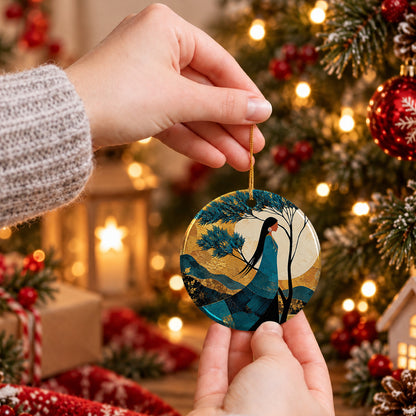 Moonlit Woman Essence Ceramic Ornament