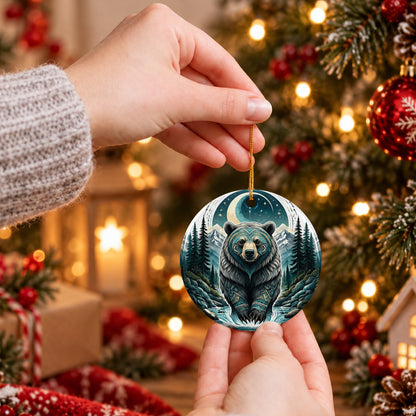 Moonlit Bear Ceramic Ornament