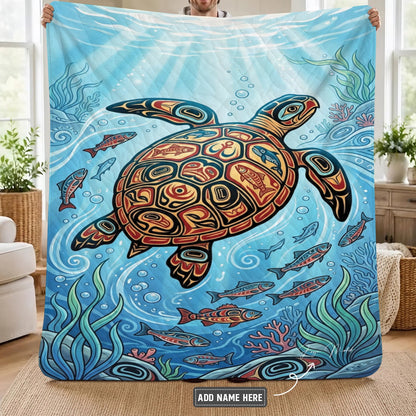 Sacred Turtle Ocean Personalized Premium Blanket