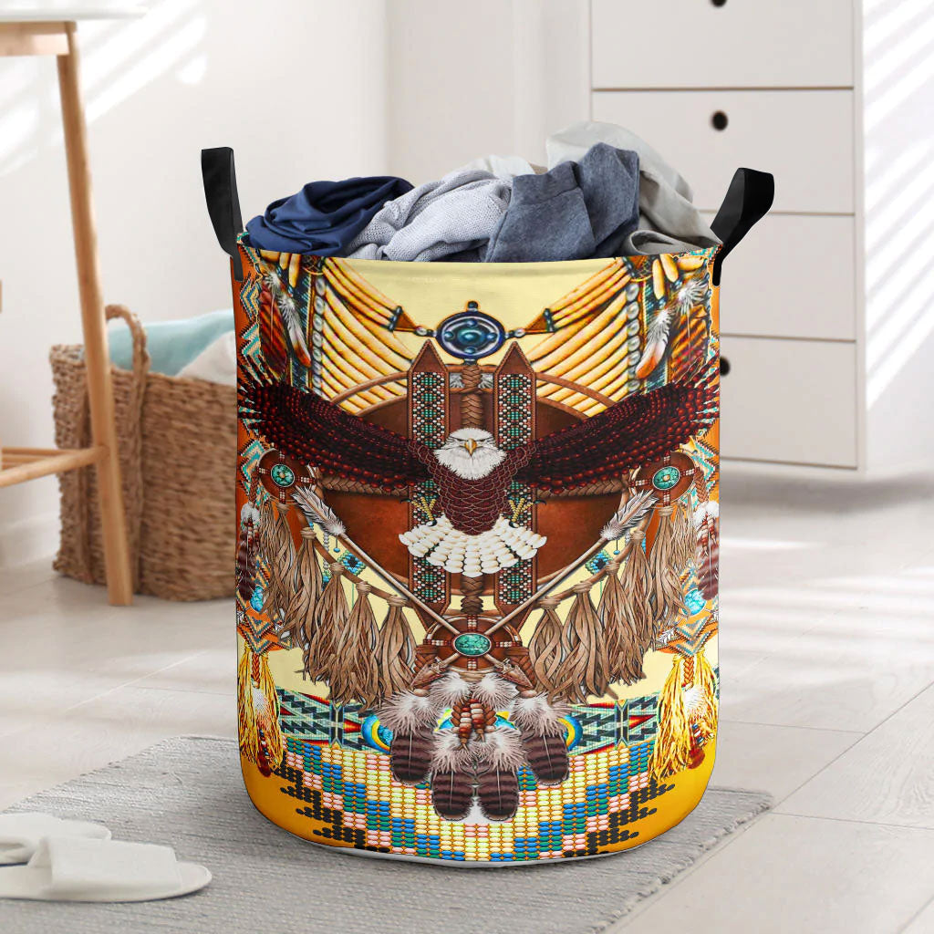 Yellow Dream Catcher Eagle Laundry Basket WCS